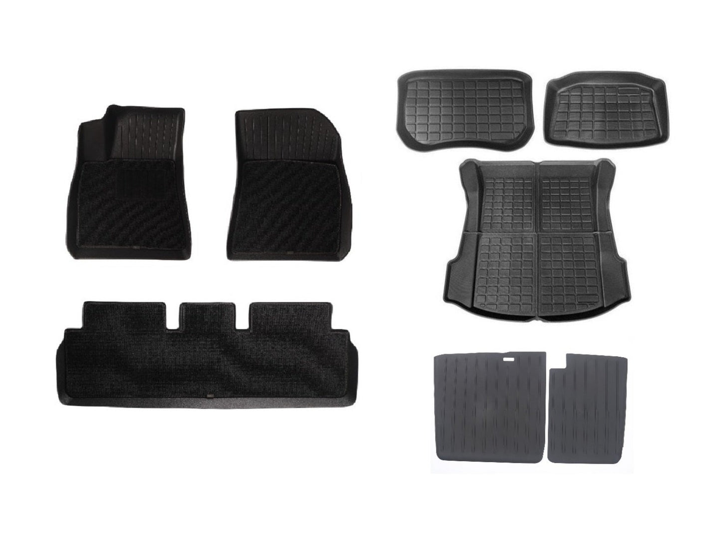 Model 3 2020-2023: Full All-weather Floor/Frunk/Trunk Mats Bundle Set (TPO, TPE or XPE, 6 PCs)