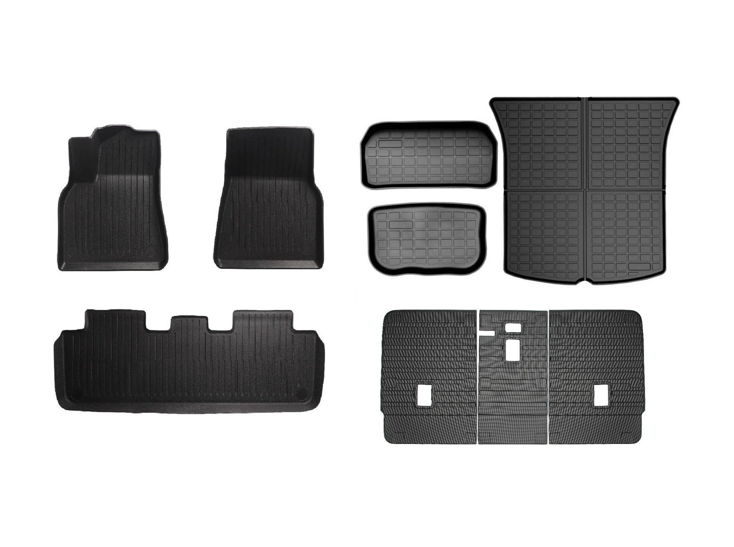 Model Y 2019-2023: Full All-weather Floor/Frunk/Trunk Mats Bundle Set (TPE or XPE, 6 PCs)