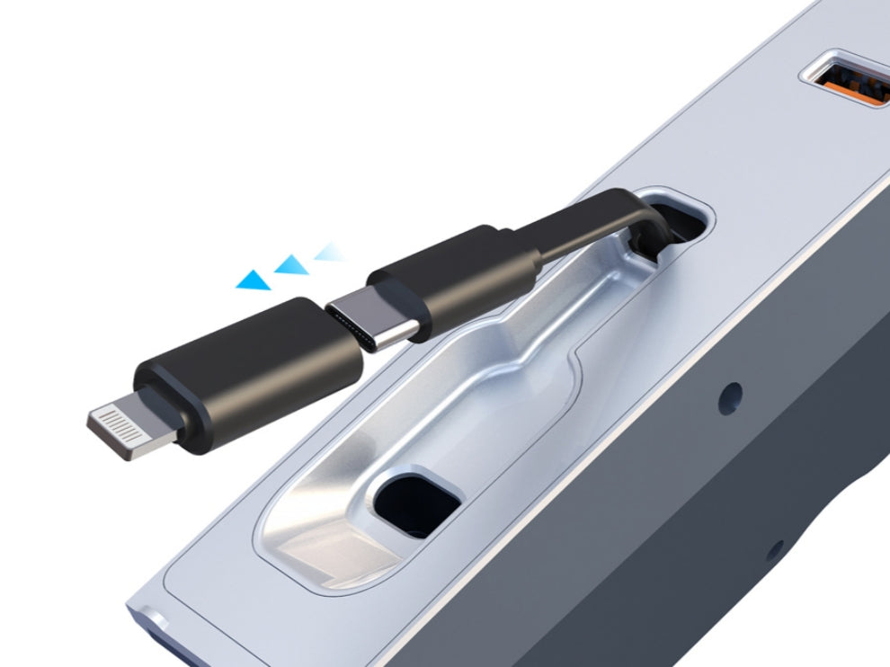 Model 3 Highland 2024-2025/ Y Juniper 2025: 3 in 1 USB Extension Hub Panel (1 USB-A + 1 Type C + 1 Type-C Retractable Cable)