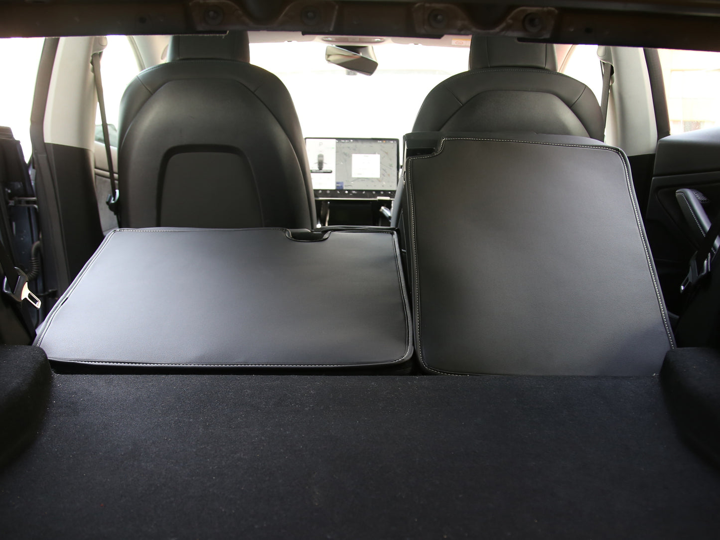 Model 3 Legacy/ Highland 2017-2025: PU Leather Rear Backseat Cover Mats (2 PCs)