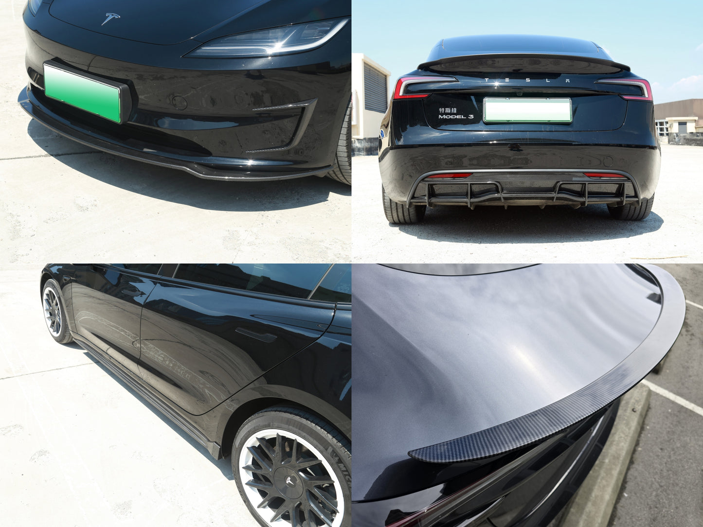 Model 3 Highland: Full ABS Performance Body Kit (Front Lip, Side Skirt, Diffuser, Spoiler)