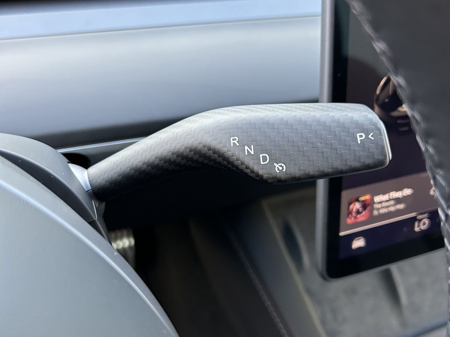 Model 3/Y: Real Carbon Fibre Gear Shift and Wiper Control Lever Covers (2PCs)