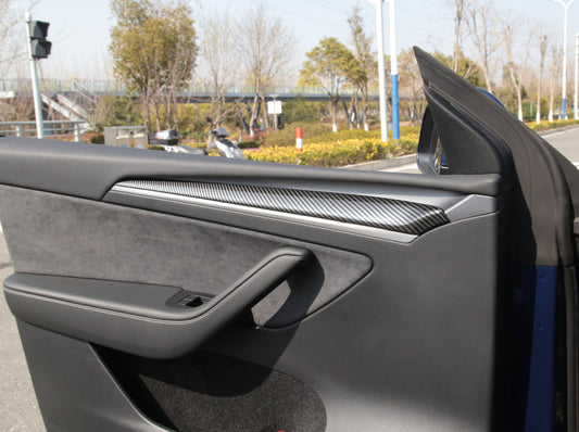 Model Y 2021: Carbon Fibre Interior Door Trim Cover (2 PCs)