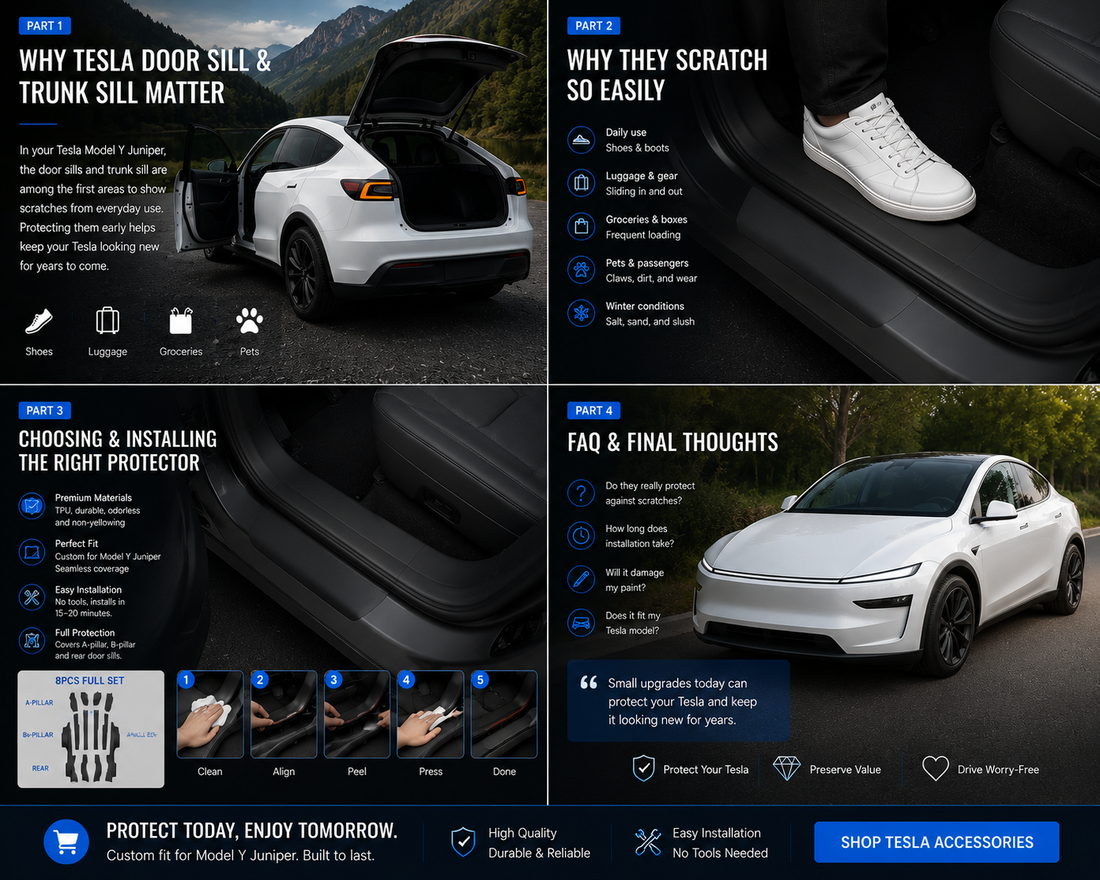 Tesla Door Sill & Tesla Trunk Sill: Why They’re Among the First Parts of Your Tesla to Show Wear