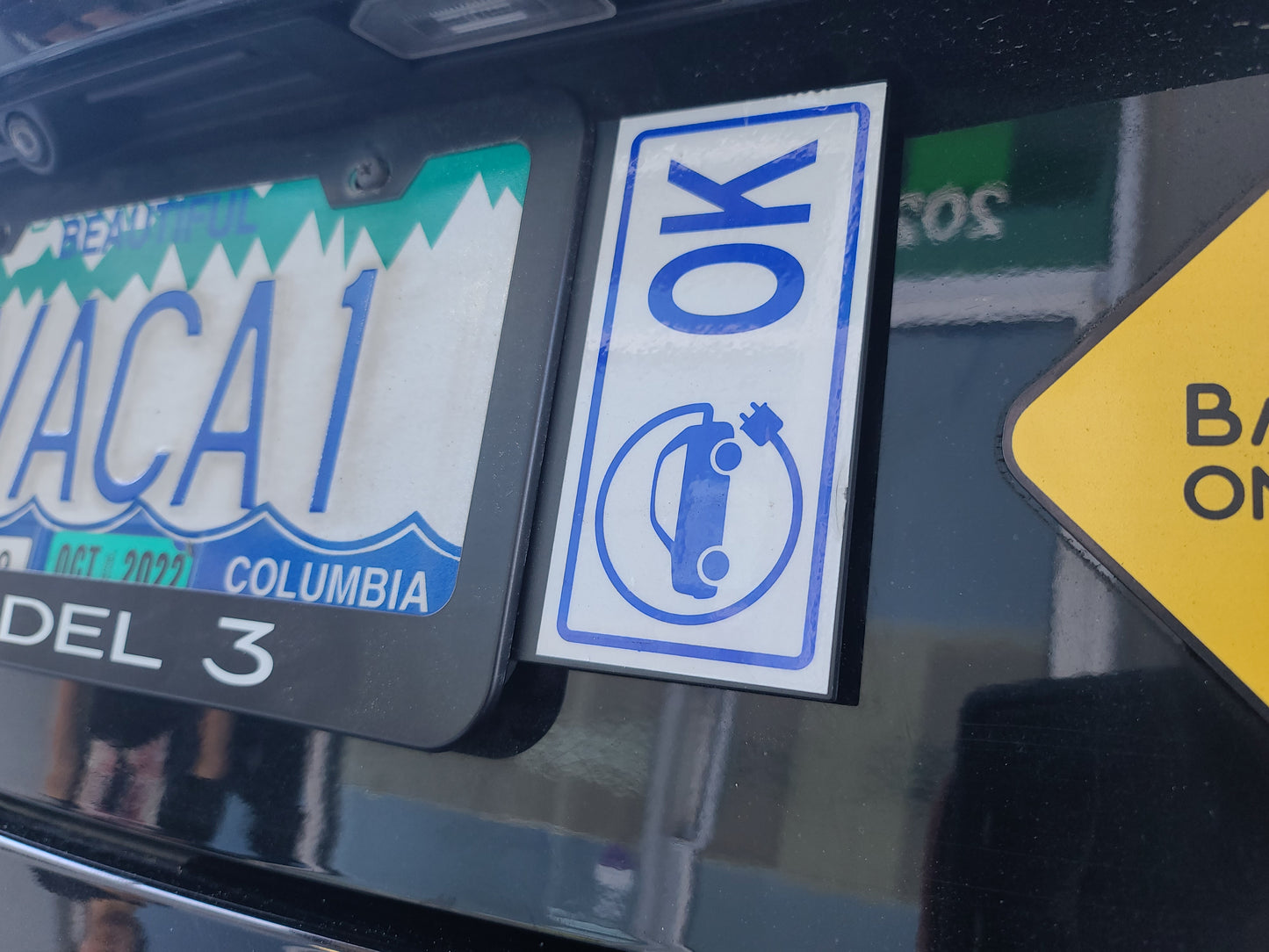 Model S/3/X/Y: BC OK Sticker Plate Mount