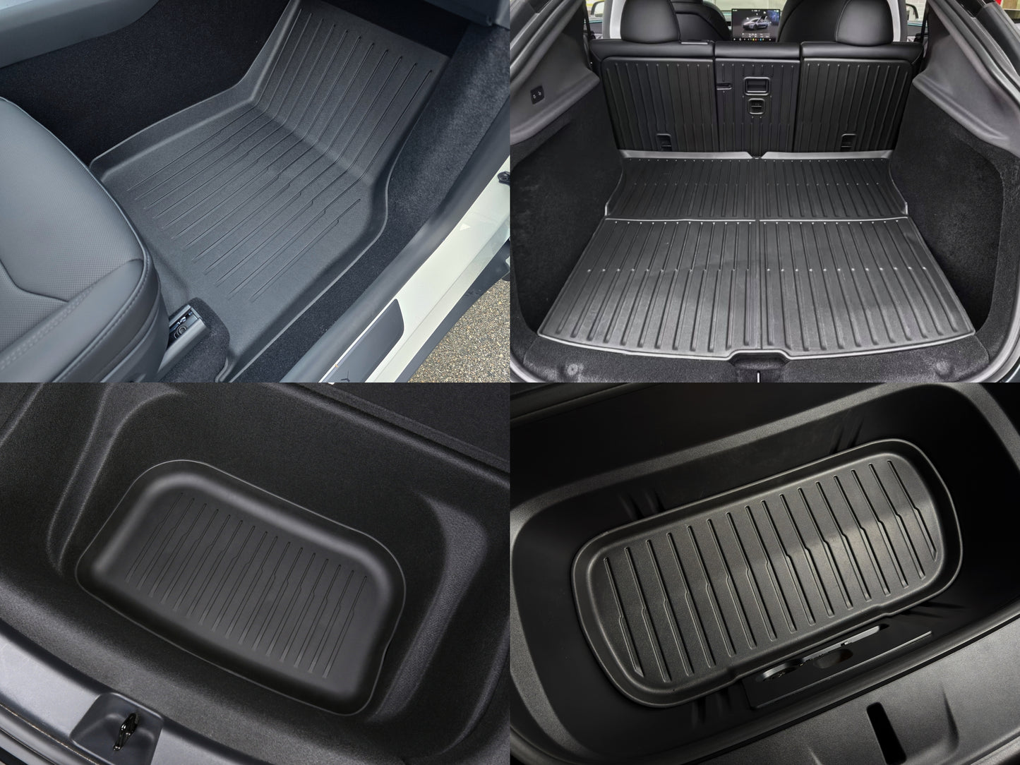 Model Y Juniper 2026+: Full All-weather Floor/Frunk/Trunk Liners Bundle Set (6 or 9 PCs)