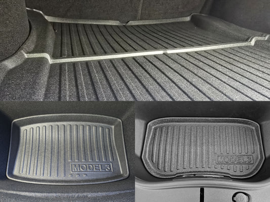 Model 3 Highland 2024-2025: TPE Frunk & Trunk Mats Set (3 PCs)