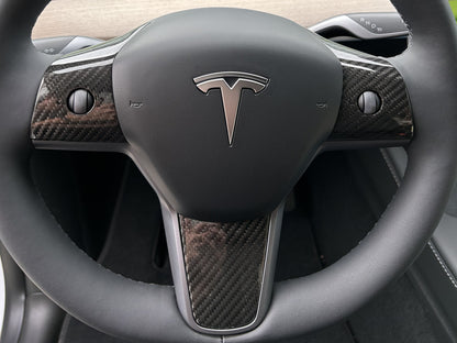 Model 3/Y: Real Carbon Fibre Steering Wheel Decal