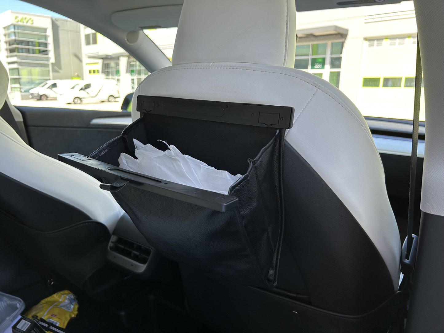 Model S/3/X/Y: Rear Seat PU Leather Magnetic Trash Bag (T2 Gift)