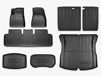Model 3 Highland 2024+: TPE Full All-weather Floor/Frunk/Trunk Liners Mats Bundle Set (6 PCs)