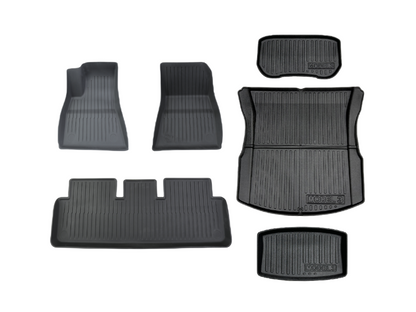 Model 3 Highland 2024-2025: TPE Full All-weather Floor/Frunk/Trunk Mats Bundle Set (6 PCs)