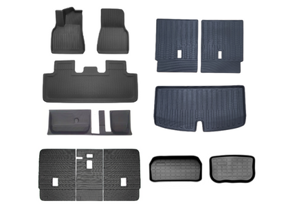 Model Y 7 Seaters: Full All-weather Floor/Frunk/Trunk Mats Bundle Set Bundle Set (9 PCs)