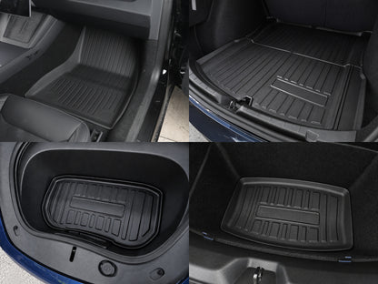 Model 3 Highland 2024+: TPE Full All-weather Floor/Frunk/Trunk Liners Mats Bundle Set (6 PCs)