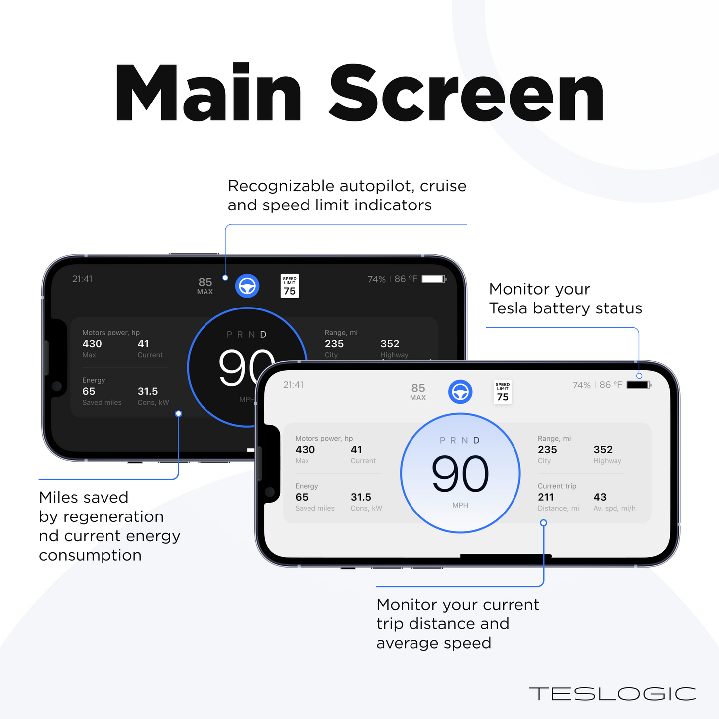 Model 3/Y: Teslogic Mobile Dashboard Display + Wireless Charging