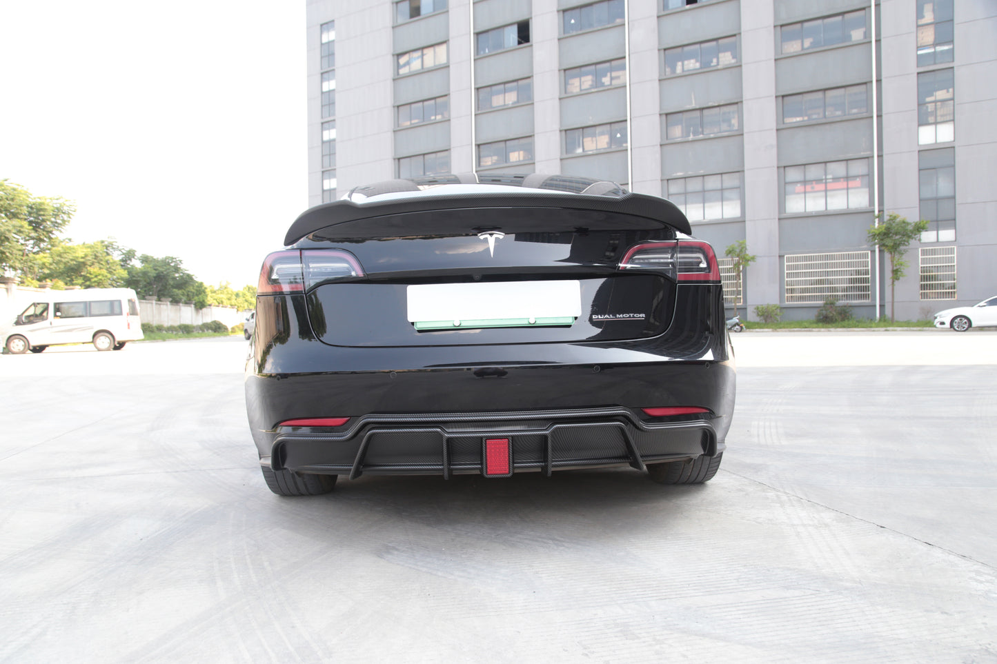 Model 3: Sports Rear Bumper Diffuser and Splitters with Brake Lights (3 PCs)