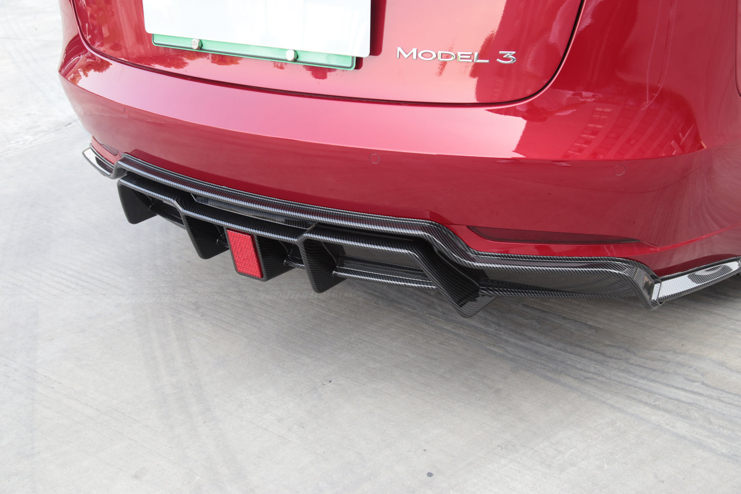 Model 3: Sports Rear Bumper Diffuser and Splitters with Brake Lights (3 PCs)