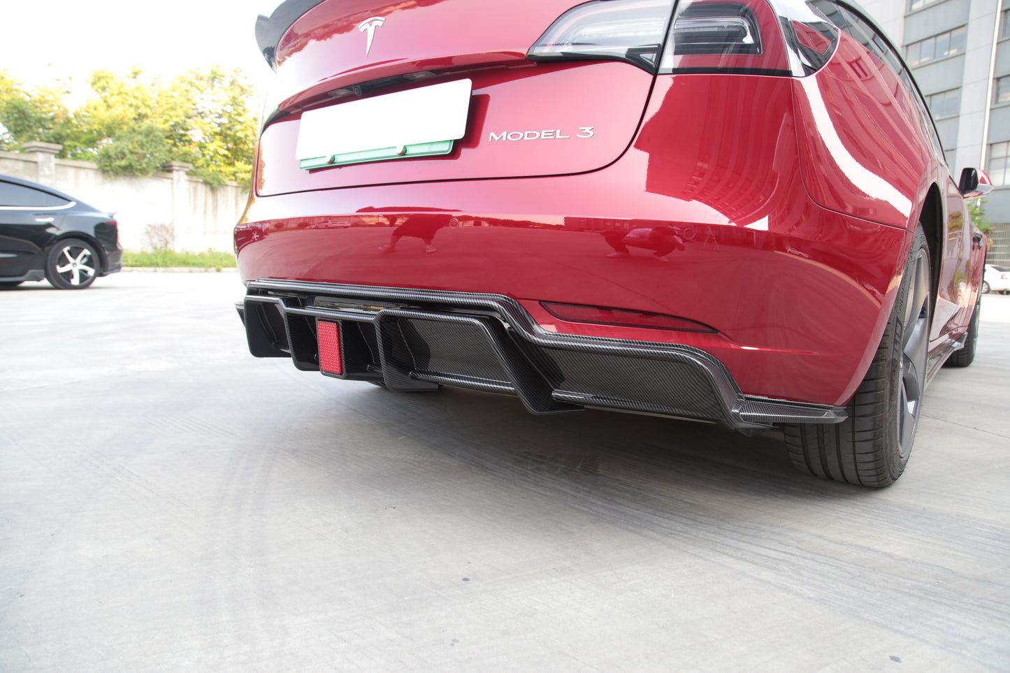 Model 3: Sports Rear Bumper Diffuser and Splitters with Brake Lights (3 PCs)