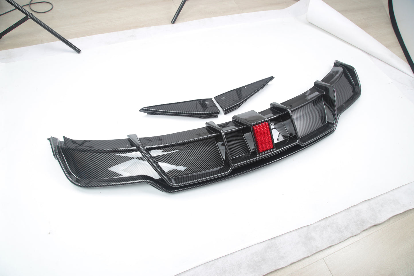 Model 3: Sports Rear Bumper Diffuser and Splitters with Brake Lights (3 PCs)