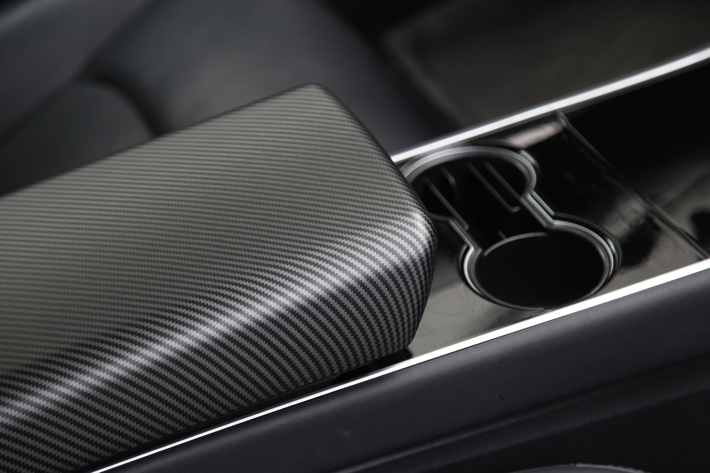 Model 3/Y: Carbon Fibre Rear Centre Console Cover Set (3 PCs)