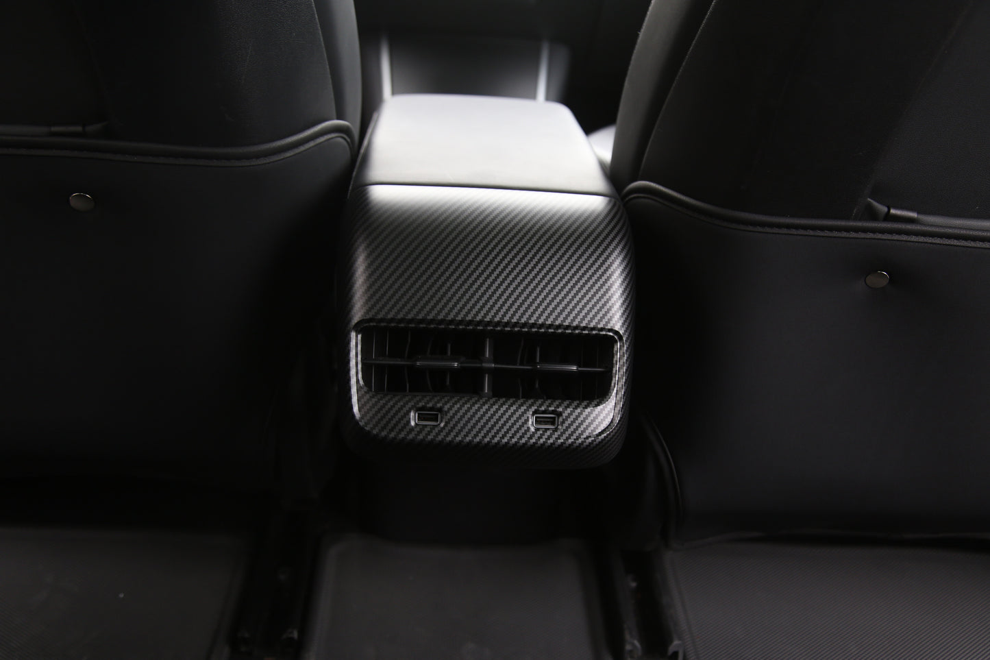 Model 3/Y: Carbon Fibre Rear Centre Console Cover Set (3 PCs)