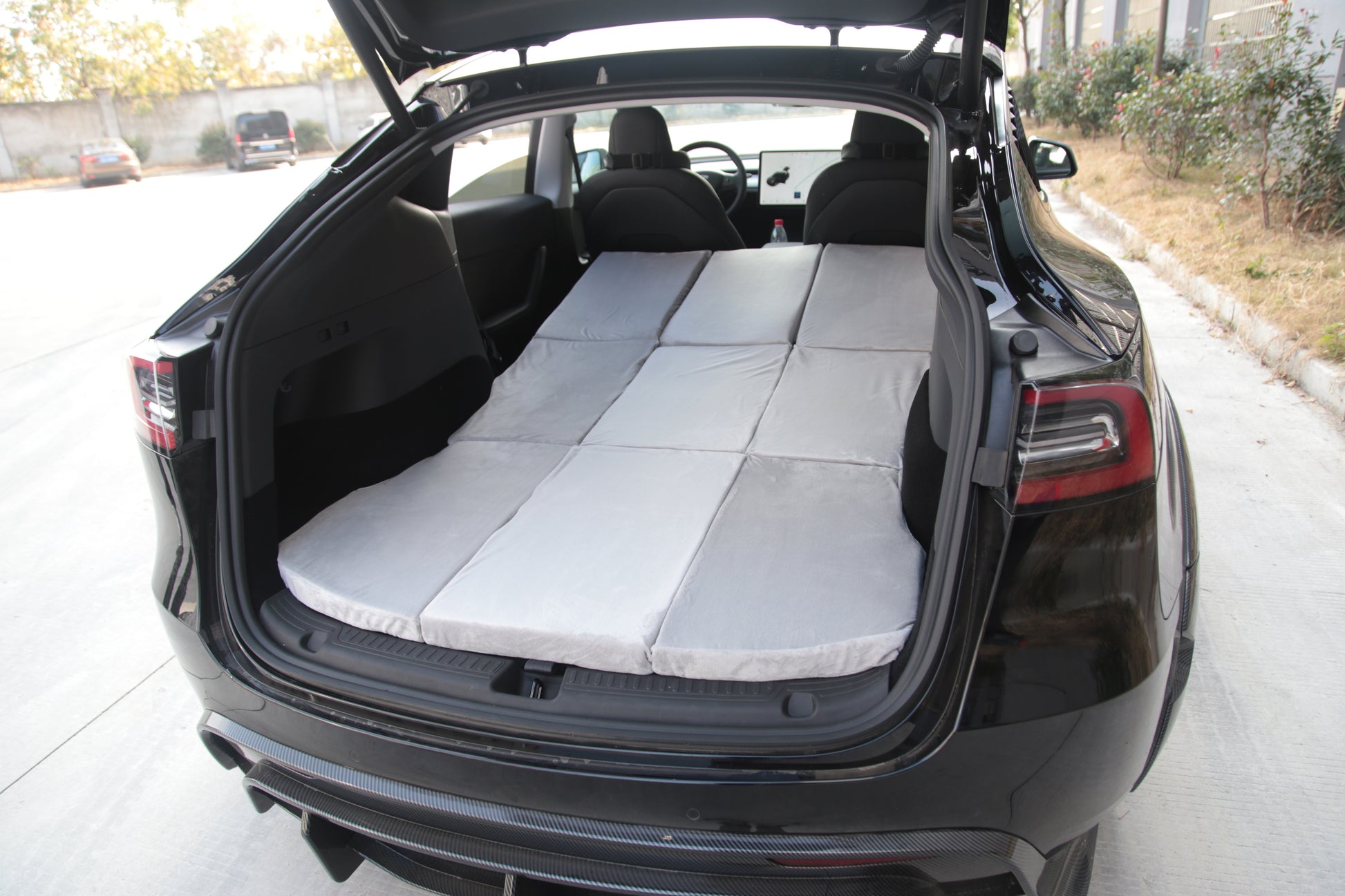 CAMPING In The Boot Of A Tesla Model Y 